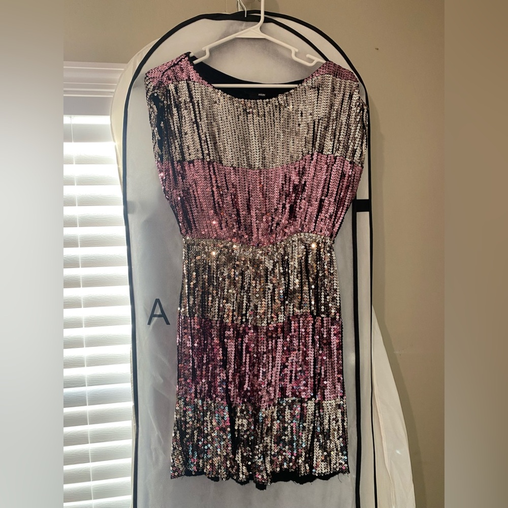 Pink & Gold Sequin Dress